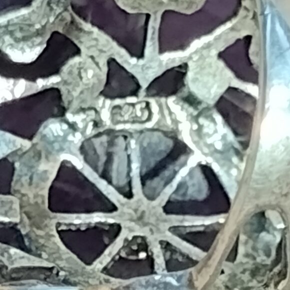 Sterling Silver Marcasite Filigree Ring - Picture 7 of 10